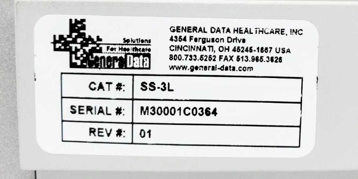 General Data SS-3L Manual Stanier Rack 3 Position Rev. 01 Primis Medical