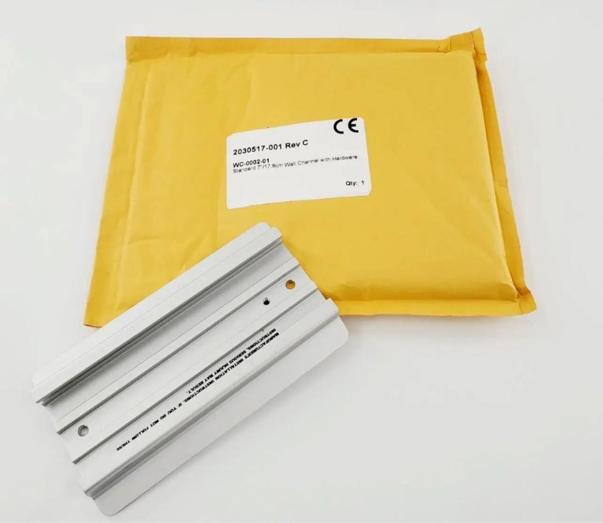 GCX 2030517-001 Rev C Standard 7"/17.8cm Wall Channel w/ Hardware WC-0002-01 GCX