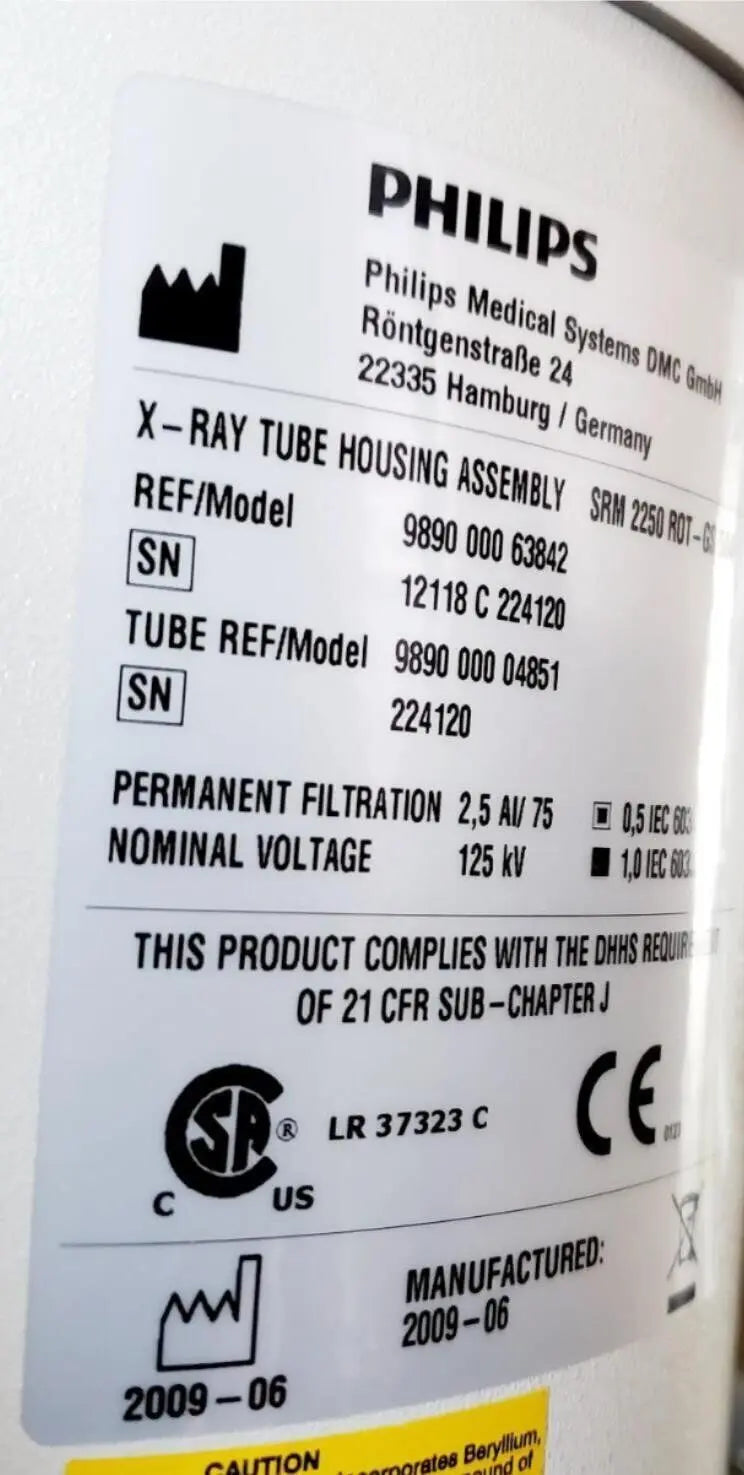 Philips 9890-000-63842 Easy Diagnost Eleva R/F Room X-Ray Tube & Housing Philips