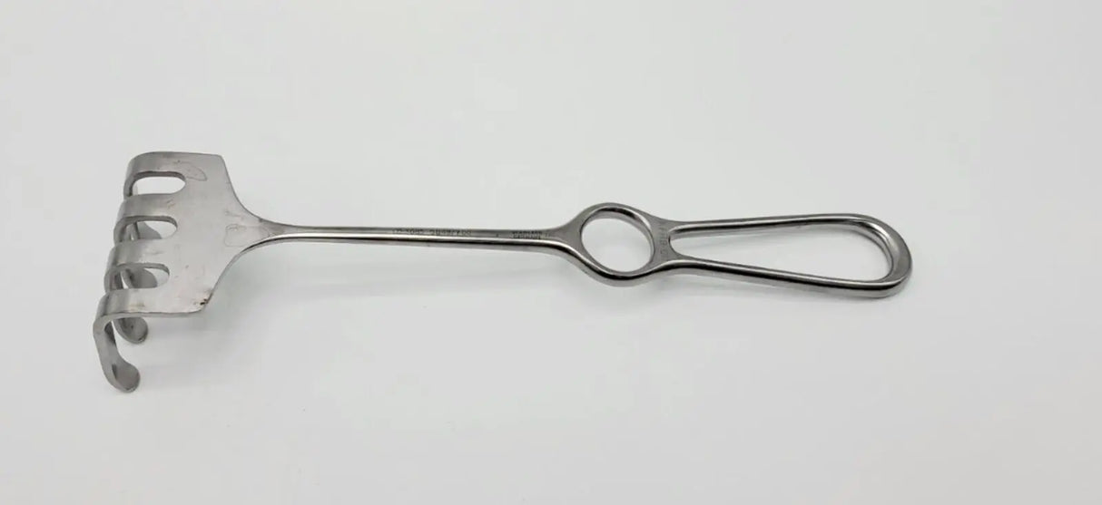 Zimmer 3085 Ollier Rake Hand Held Retractor 4 Prong Blunt 9-3/4" Primis Medical