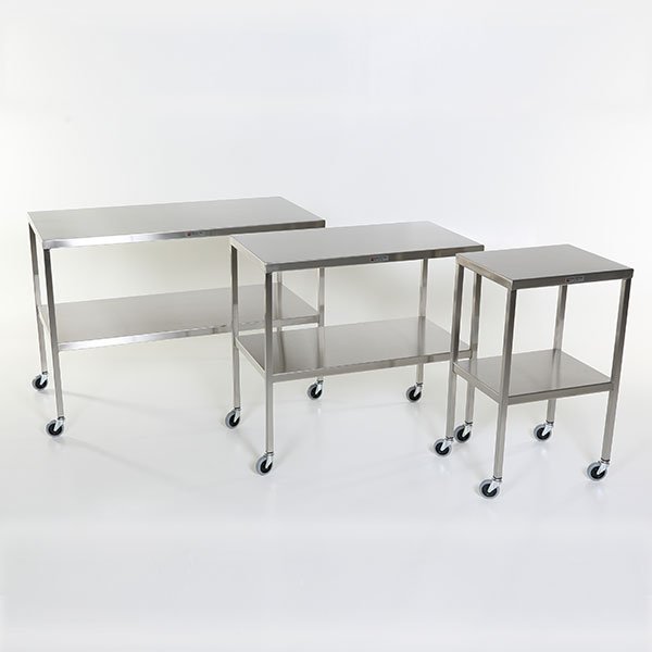 Midcentral Medical MCM-501S to 519S/551S Stainless Steel Instrument Table with Shelf Midcentral Medical