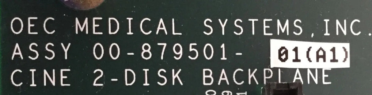 GE OEC 00-879501 Miniview 6800 C-Arm Disk Back Plane Board GE