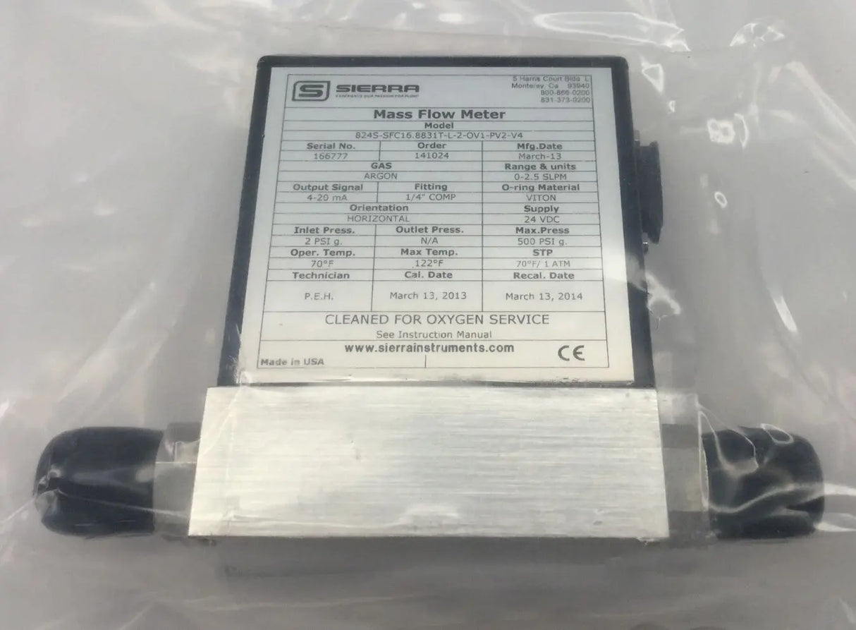 Sierra 824S-SFC16-8831T-L-2-OV1-PV2-V4 Mass Flow Meter Sierra
