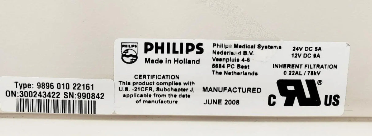 Philips 989601022161 Collimator from a Digital Diagnost Rad Room DOM: DEC 2008 Philips