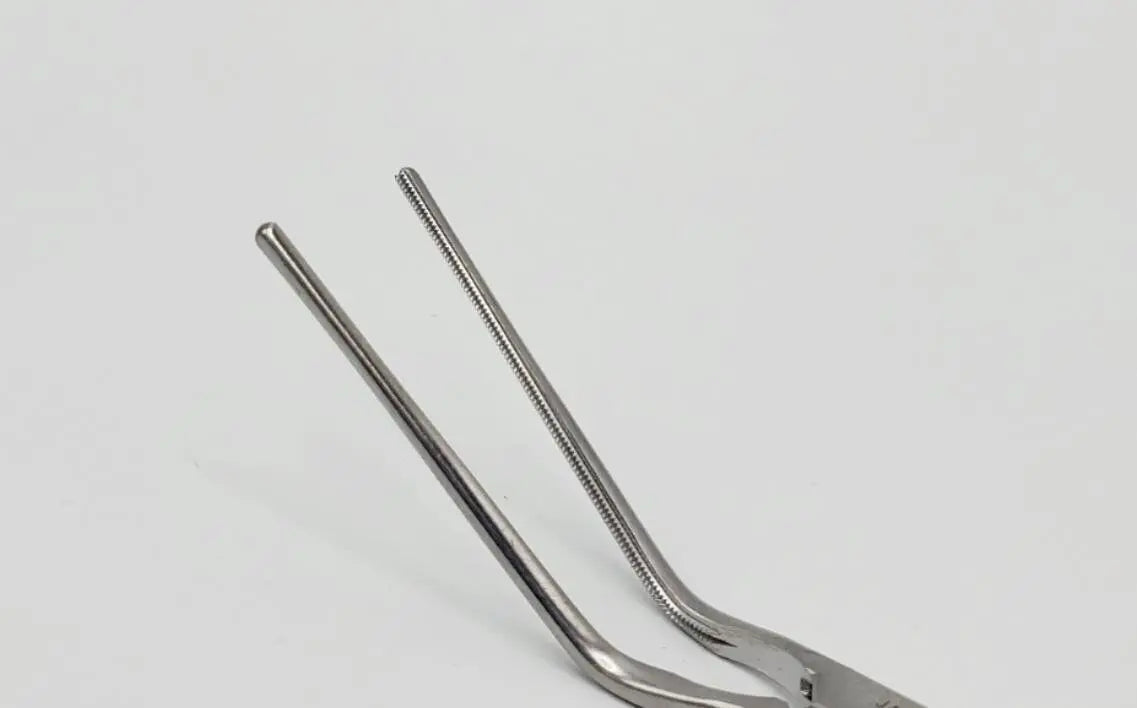 Jarit 320-185 DeBakey Bulldog Clamp Ring Handle Curved Shanks 45° Angled Jaws 5" Jarit