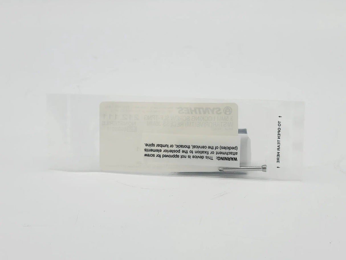 Synthes 212.111 3.5mm Locking Screw Self-Tapping w/ Stardrive (TM) Recess 30mm Synthes