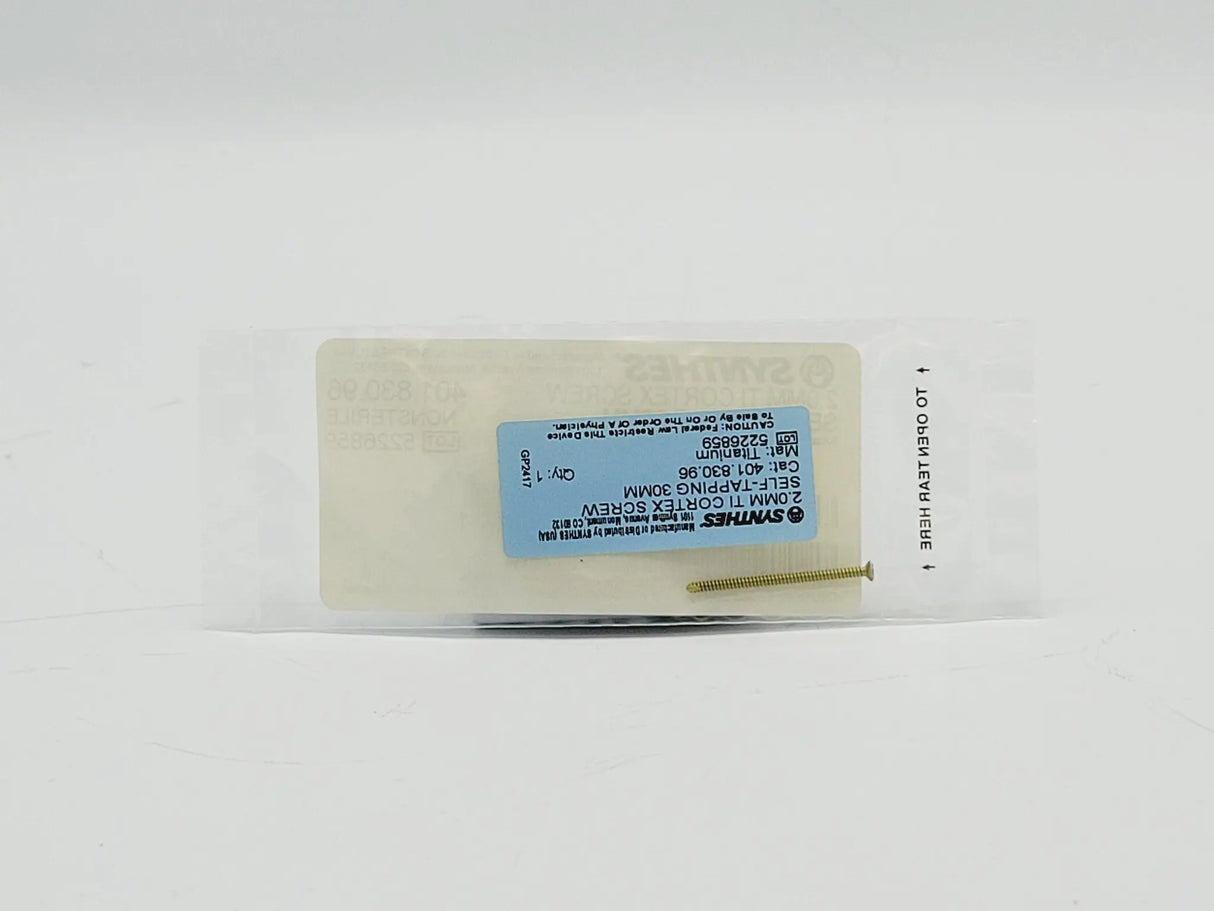 Synthes 401.830.96 2.0mm TI Cortex Screw Self-Tapping 30mm Synthes
