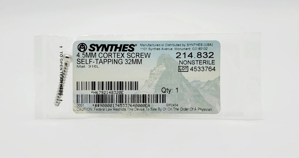 Synthes 214.832 4.5MM CORTEX SCREW SELF-TAPPING 32MM Synthes