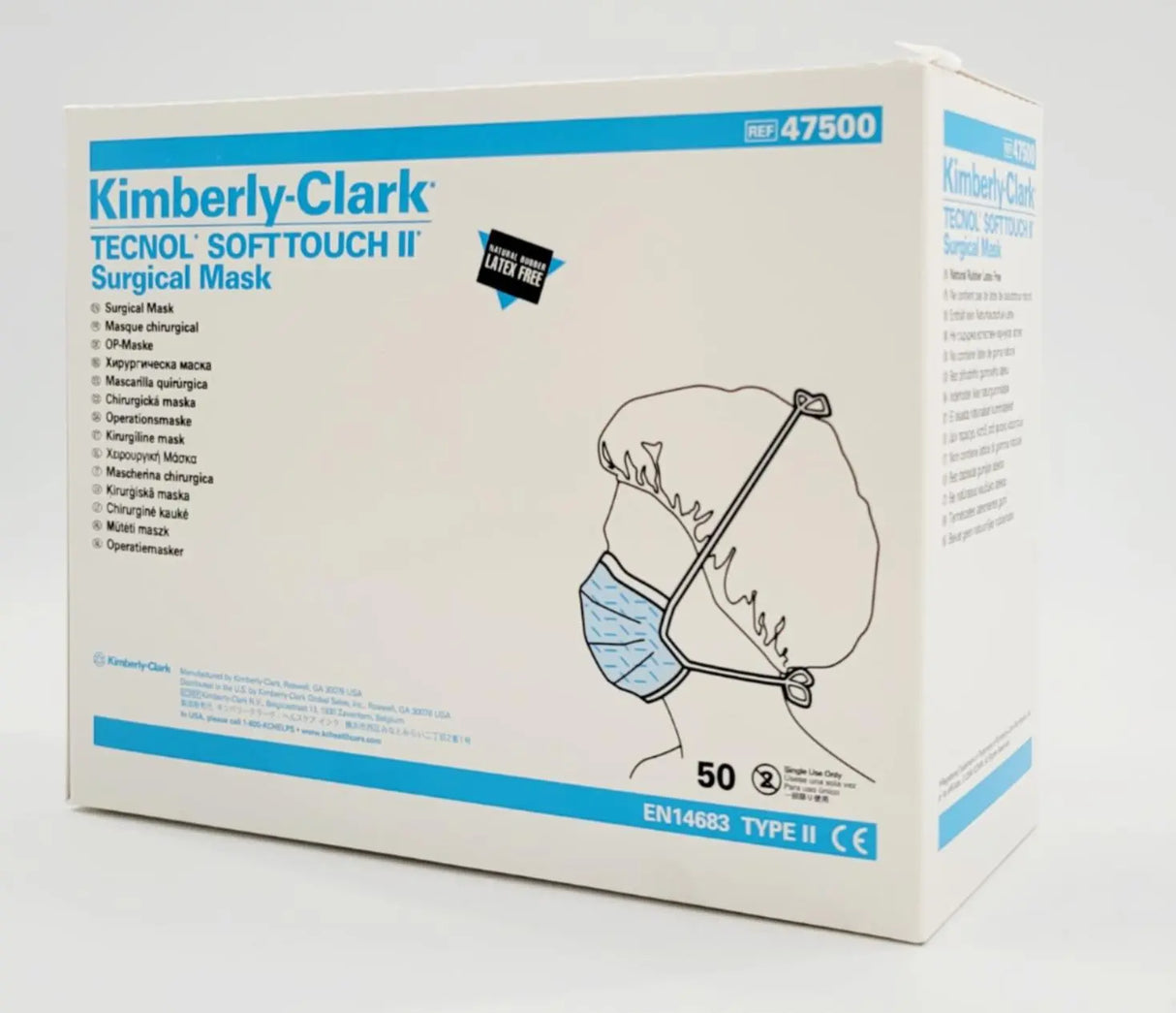 Kimberly Clark 47500-57 Tecnol Soft Touch ll Surgical Mask Blue 300 Case Primis Medical