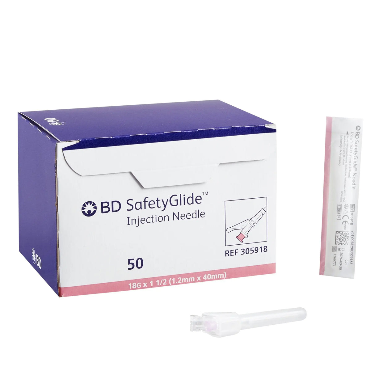 BD 305918 Injection Needle 18G x 1-1/2 RB Box of 50 BD