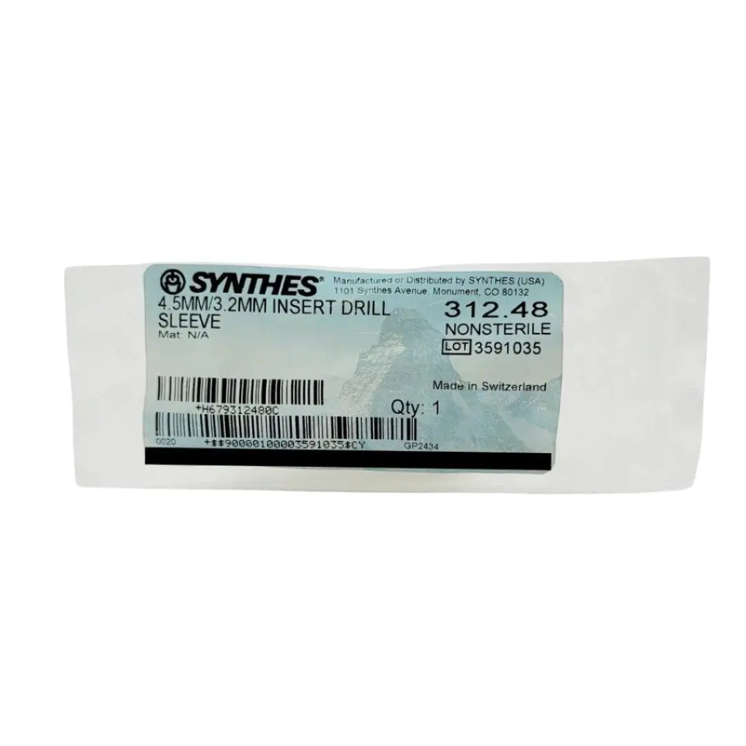 Synthes 312.48 Insert Drill Sleeve 4.5mm/3.2mm Orthopedic 3-1/8" Synthes