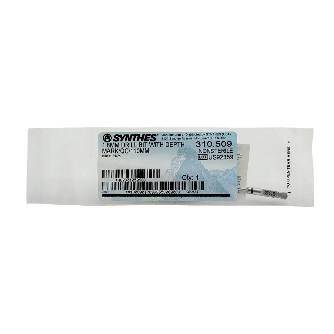 Synthes 310.509 Quick Connect Drill Bit w/ Depth Mark 1.88mm Orthopedic 4.3" Synthes