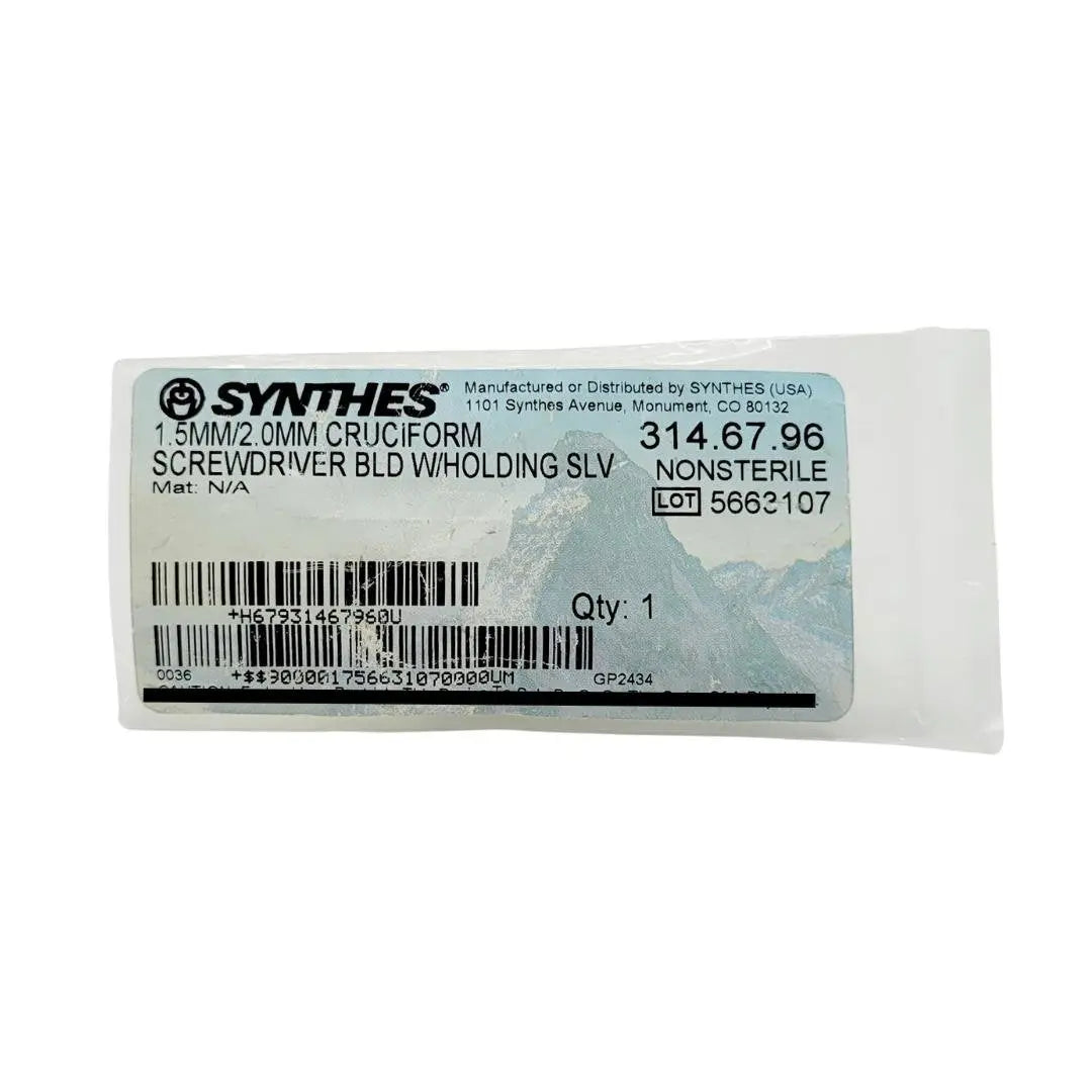 Synthes 314.67.96 Cruciform Driver Blade Orthopedic w/ Holding Sleeve Synthes