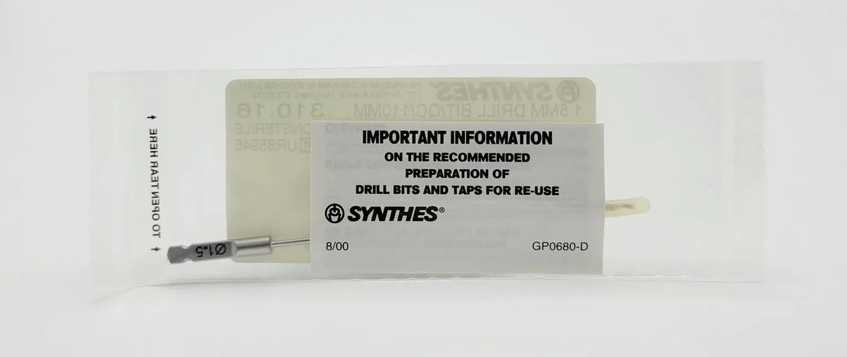 Synthes 310.16 Quick Connect Drill Bit 1.5mm Orthopedic 4.3" Synthes