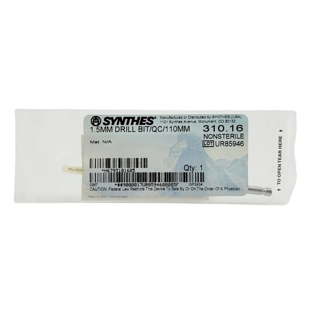 Synthes 310.16 Quick Connect Drill Bit 1.5mm Orthopedic 4.3" Synthes
