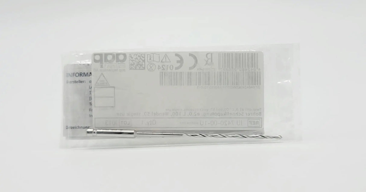 aap Implantate AG IU 7420-00-1U 2.0mm Twist Drill w/ Quick Coupling 4" aap Implantante