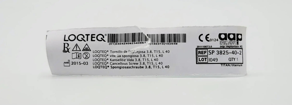 aap Implantate AG SP 3825-40-2 LOQTEQ Cancellous Screw 3.8, T15, L 40 aap Implantante