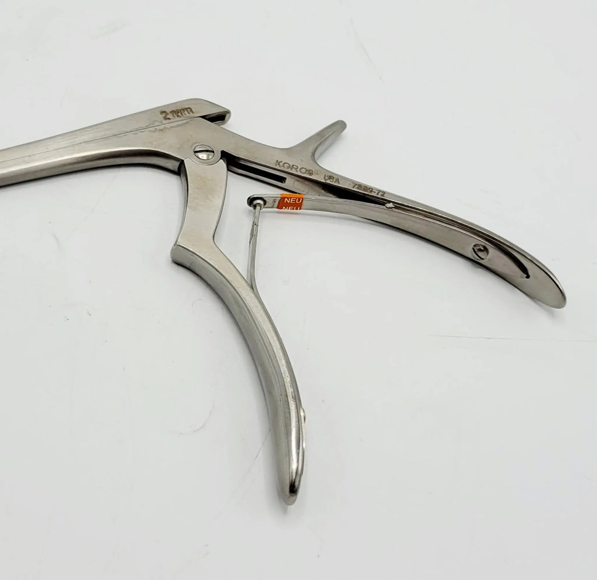 Koros 7380-72 Kerrison Rongeur 2mm x 40 Degree Tip 5" Handle 10-1/2" Koros
