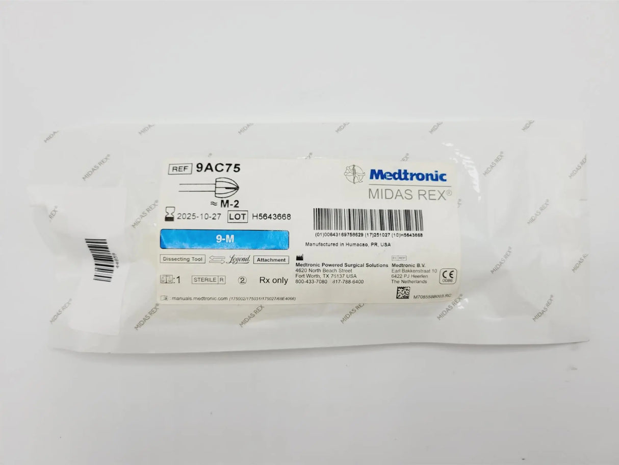 Medtronic 9AC75 Midas Rex 9cm x 7.5mm 9-M Legend Burr Attachment Medtronic