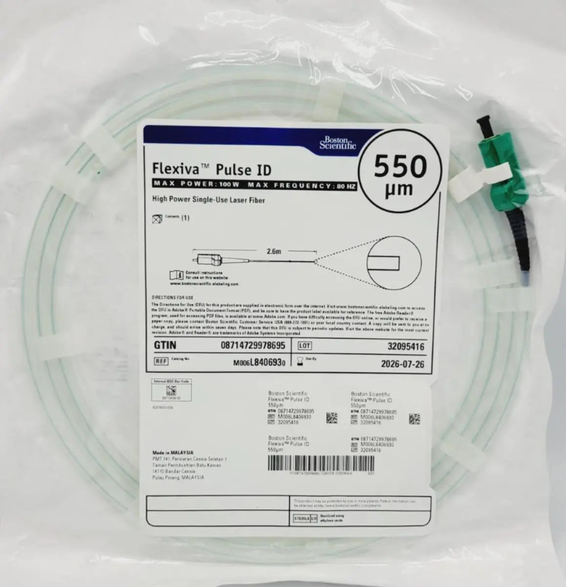 Boston Scientific M006L8406930 Flexiva Pulse Laser Fiber High Power Boston Scientific