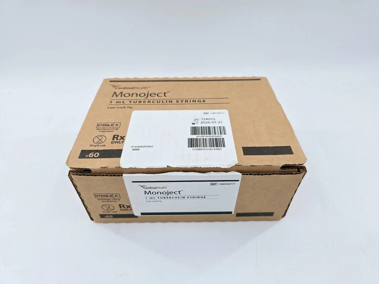Cardinal Health 1180100777 Monoject 1mL Tuberculin Syringe Luer-Lock Box of 60 Cardinal Health