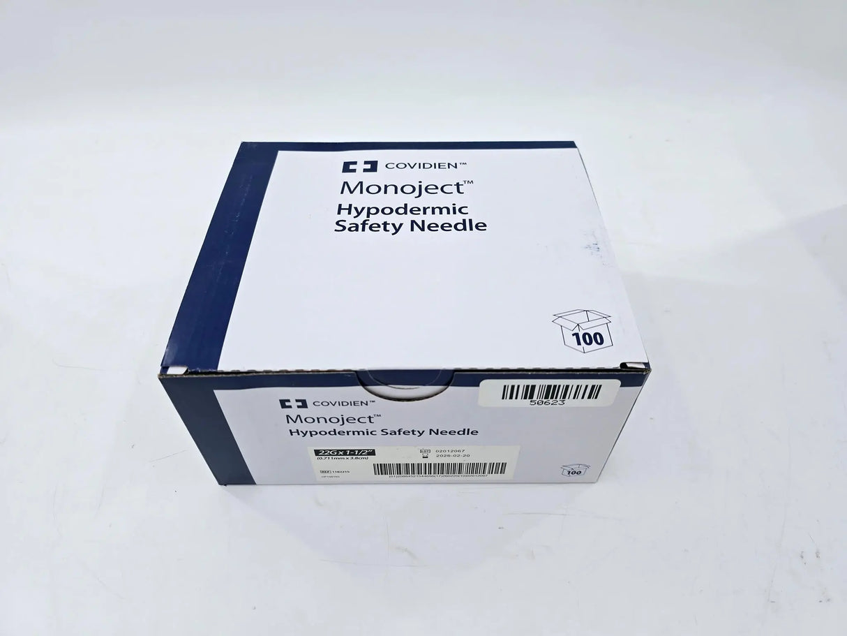 Cardinal Health 1182215 Monoject Hypodermic Safety Needle 22G x 1-1/2" BX Of 100 Covidien