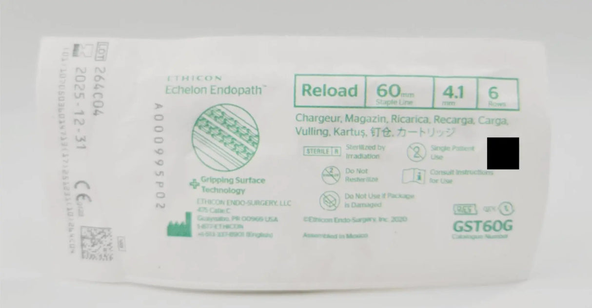 Ethicon GST60G Endopath Endoscopic Liner Cutter Reload Green 60mm Ethicon