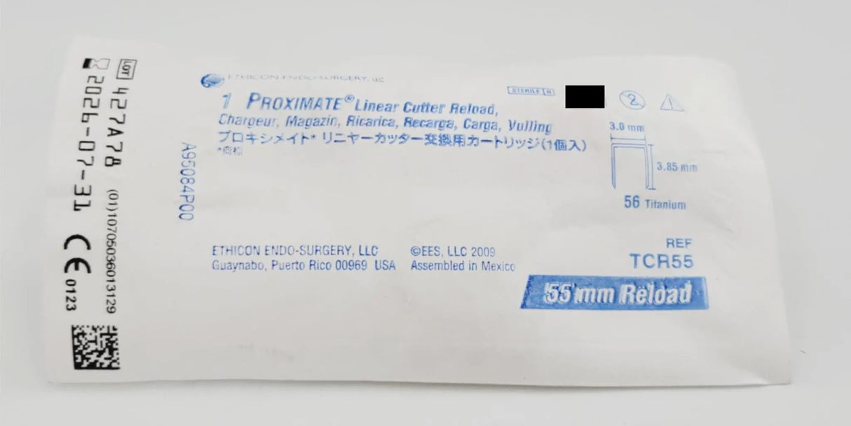 Ethicon TCR55 Proximate Liner Cutter Reload 55mm Blue Standard Ethicon