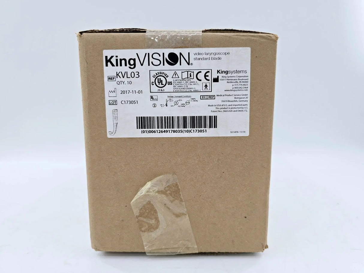 King Vision KVL03 Standard Disposable Blade, Size 3 (without Channel) Case of 10 King Systems