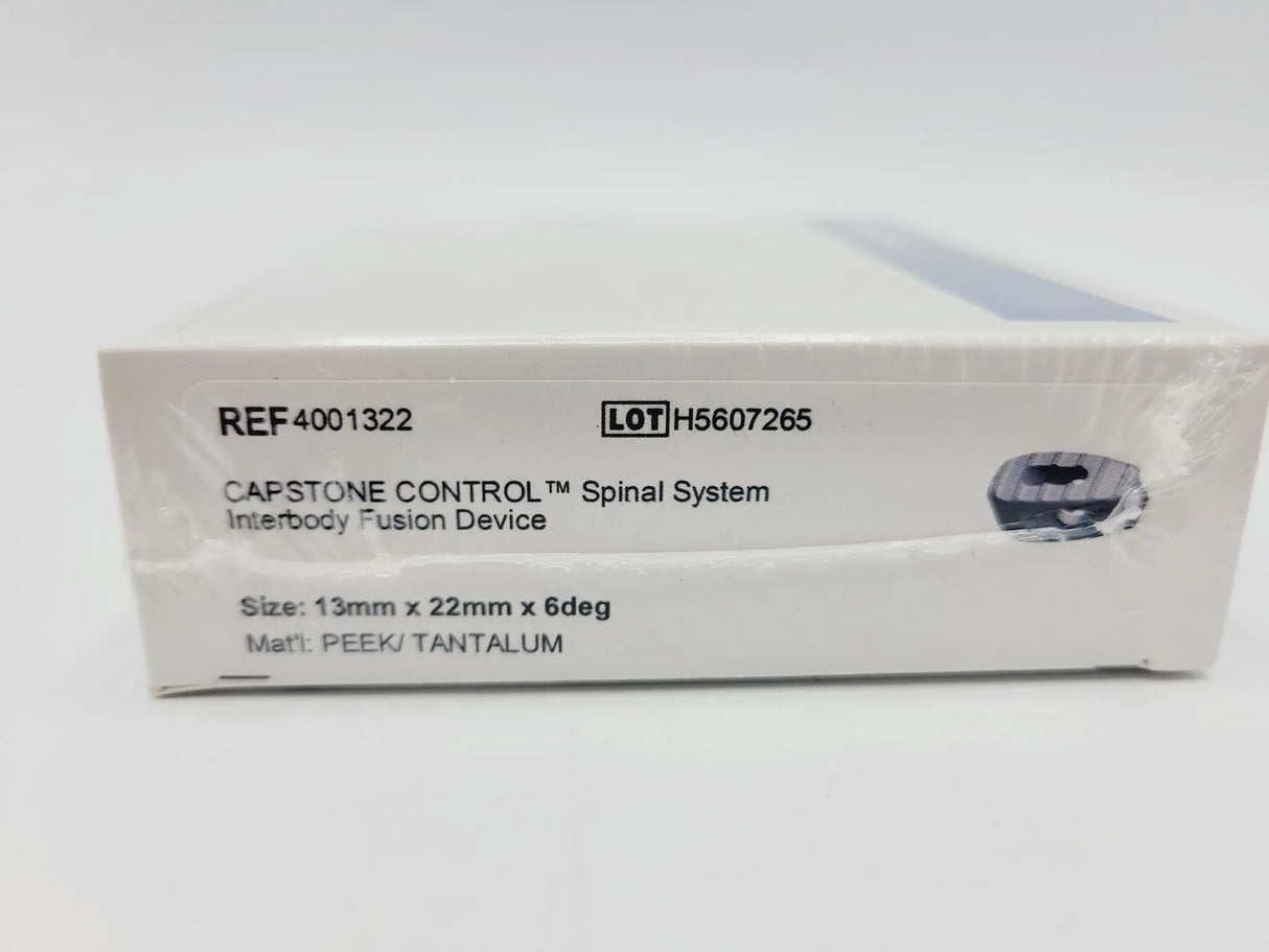Medtronic 4001322 6 Deg 13mm x 22mm Capstone Control Interbody Fusion Device Medtronic