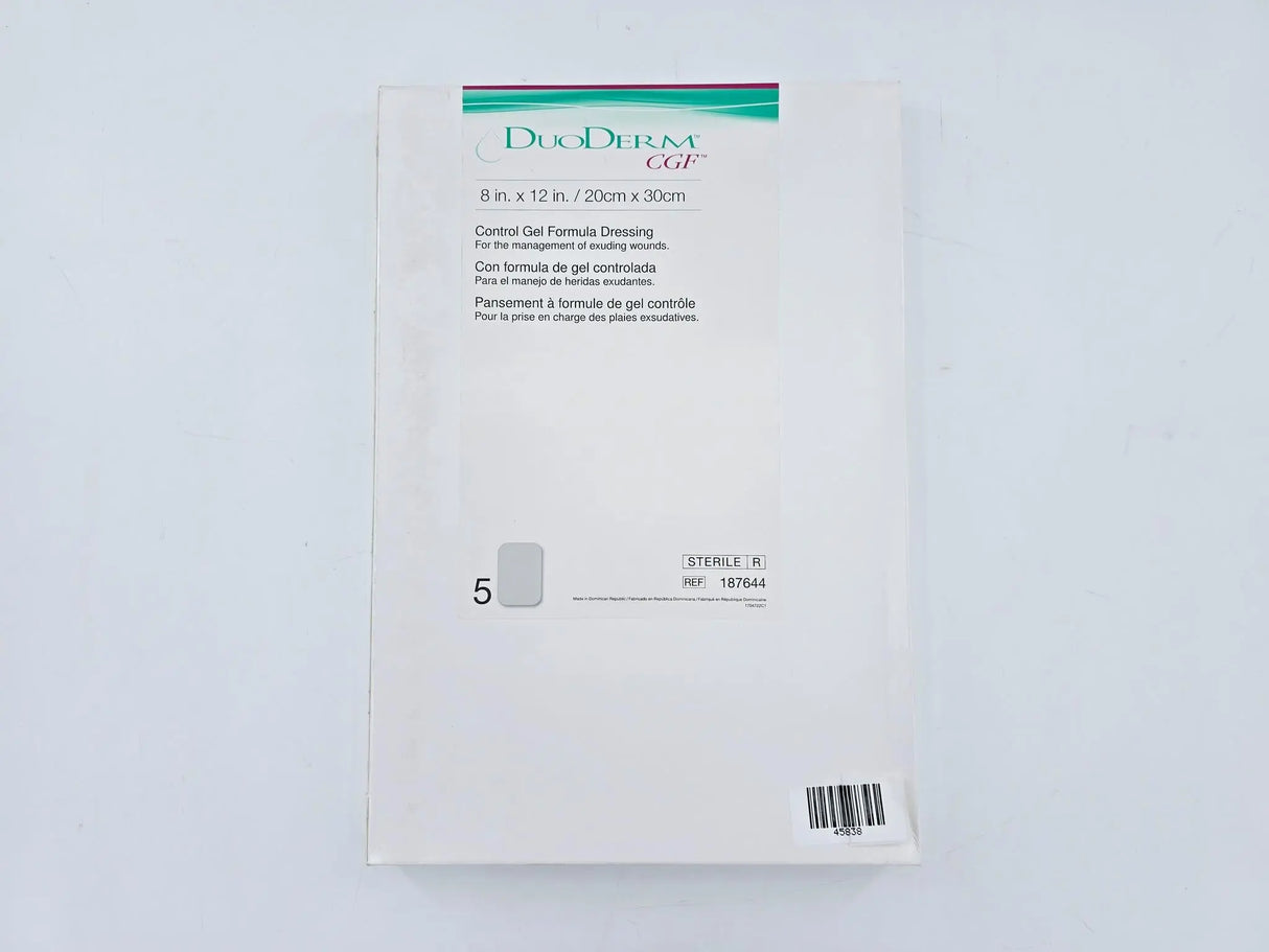 ConvaTec 187644 DuoDerm CGF Control Gel Formula Dressing 8" x 12" Box of 5 ConvaTec