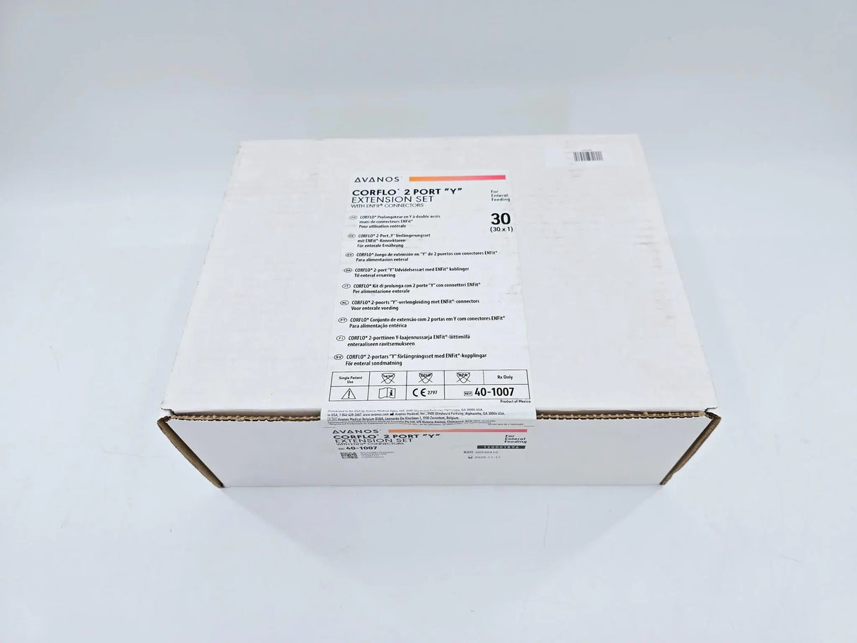 Avanos 40-1007 2 Port "Y" Extension Set w/ ENFit Connectors Single-Use Box Of 30 Avanos