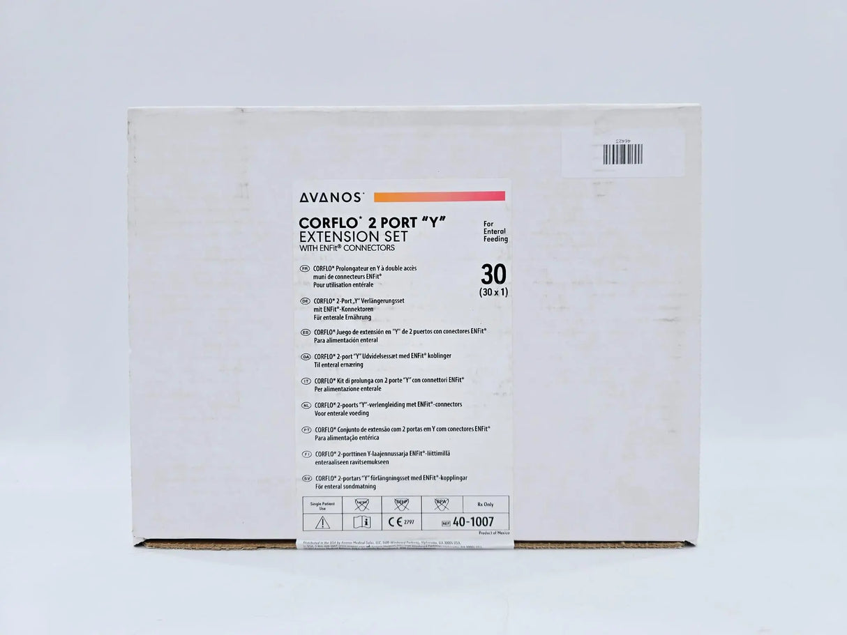 Avanos 40-1007 2 Port "Y" Extension Set w/ ENFit Connectors Single-Use Box Of 30 Avanos
