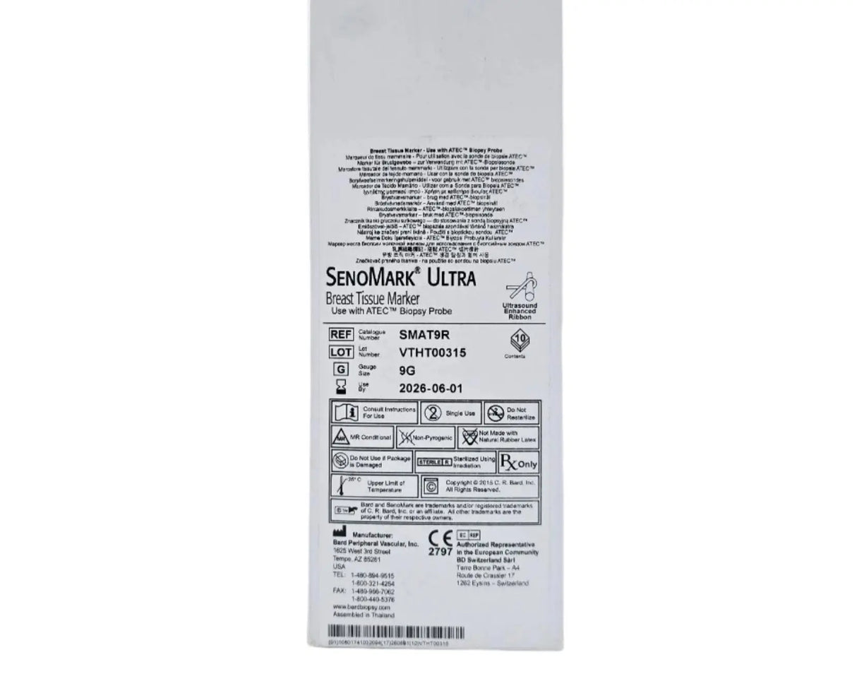 Bard SMAT9R Senomark 9G Ultra Breast Tissue Maker Box of 10 Bard