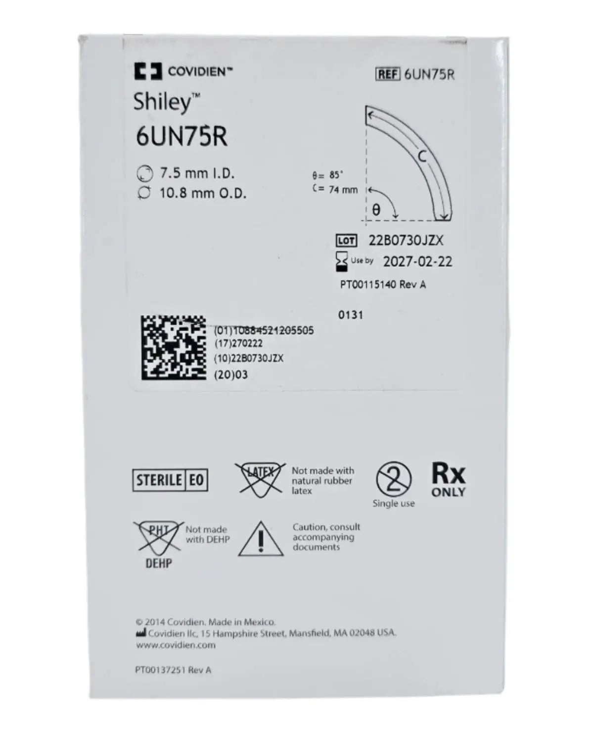 Covidien 6UN75R Adult Flexible Tracheostomy Tube Cuffless Reusable Inner Cannula Covidien