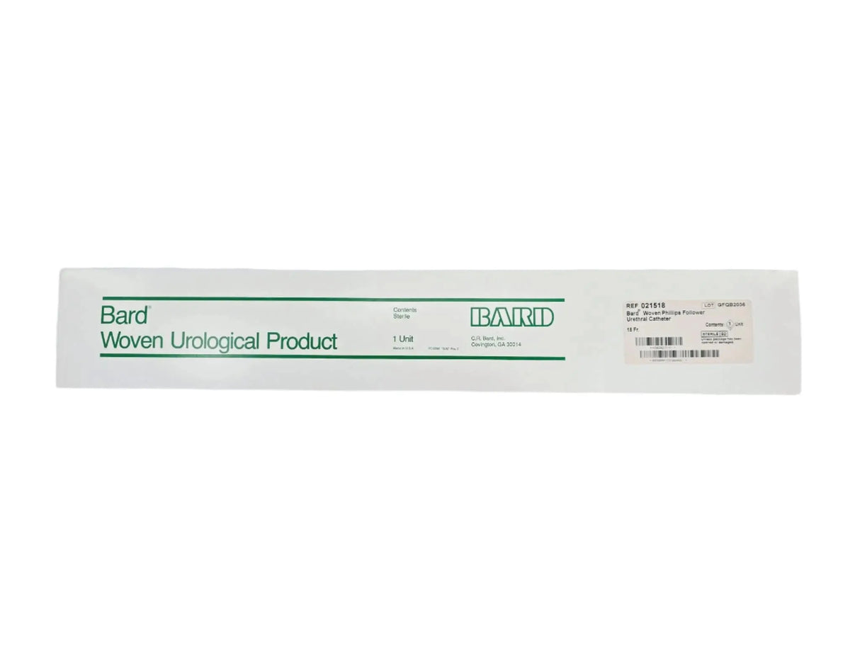 Bard 021518 Woven Phillips Follower Urethral Catheter 18Fr. Bard