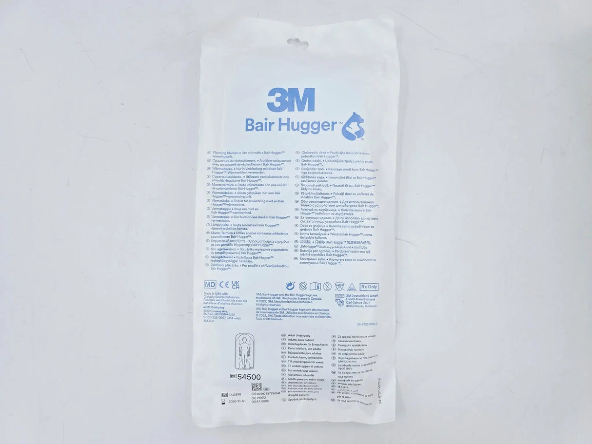 3M 54500 Bair Hugger Adult Underbody Warming Blanket 74" x 36" CS/10 3M