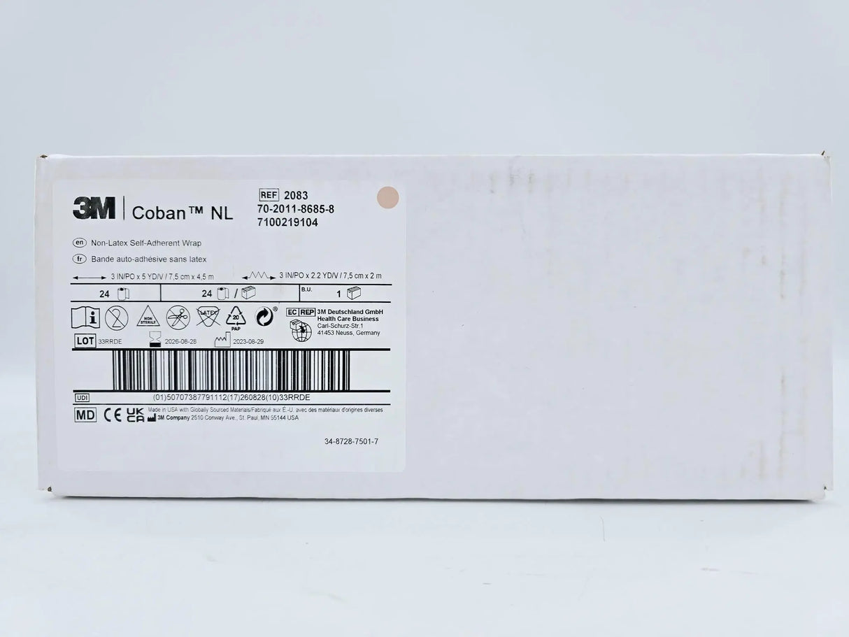 3M 2083 Coban NL Non-Latex Self-Adherent Wrap 3" X 5yds 24/CS 3M