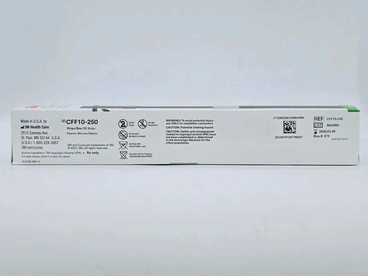 3M CFF10-250 Curos Disinfecting Cap Strip for Needleless Connectors 50/BX 3M