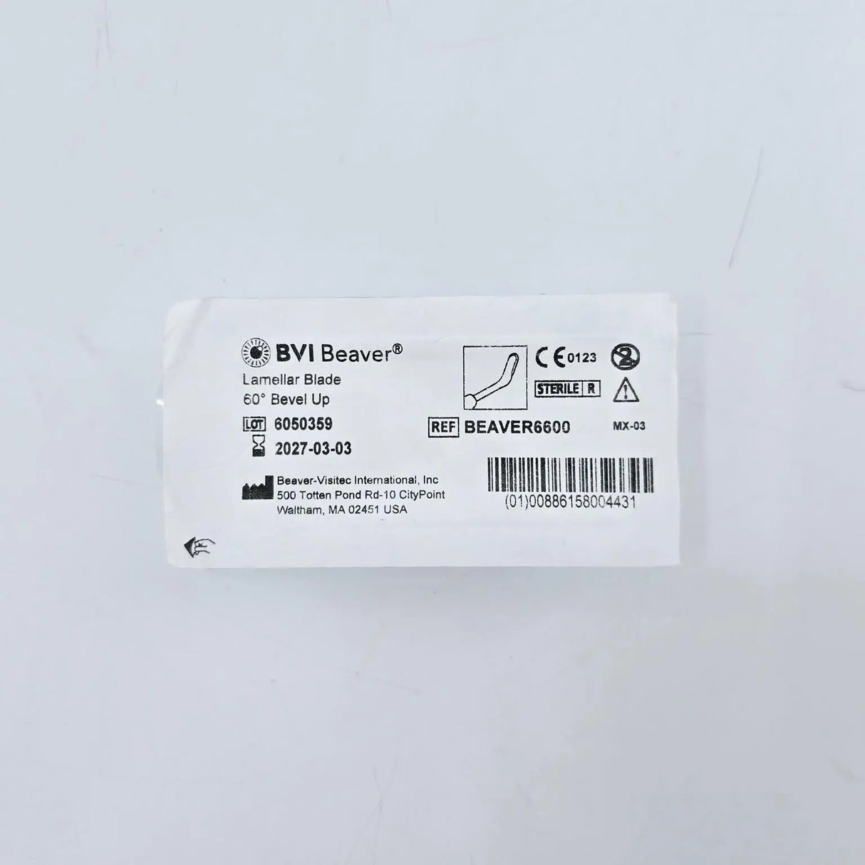 Beaver Visitec BEAVER6600 Lamellar Blade Angeled 60° Smooth Undersurface Sharp All Around Bevel Up Black Beaver Visitec