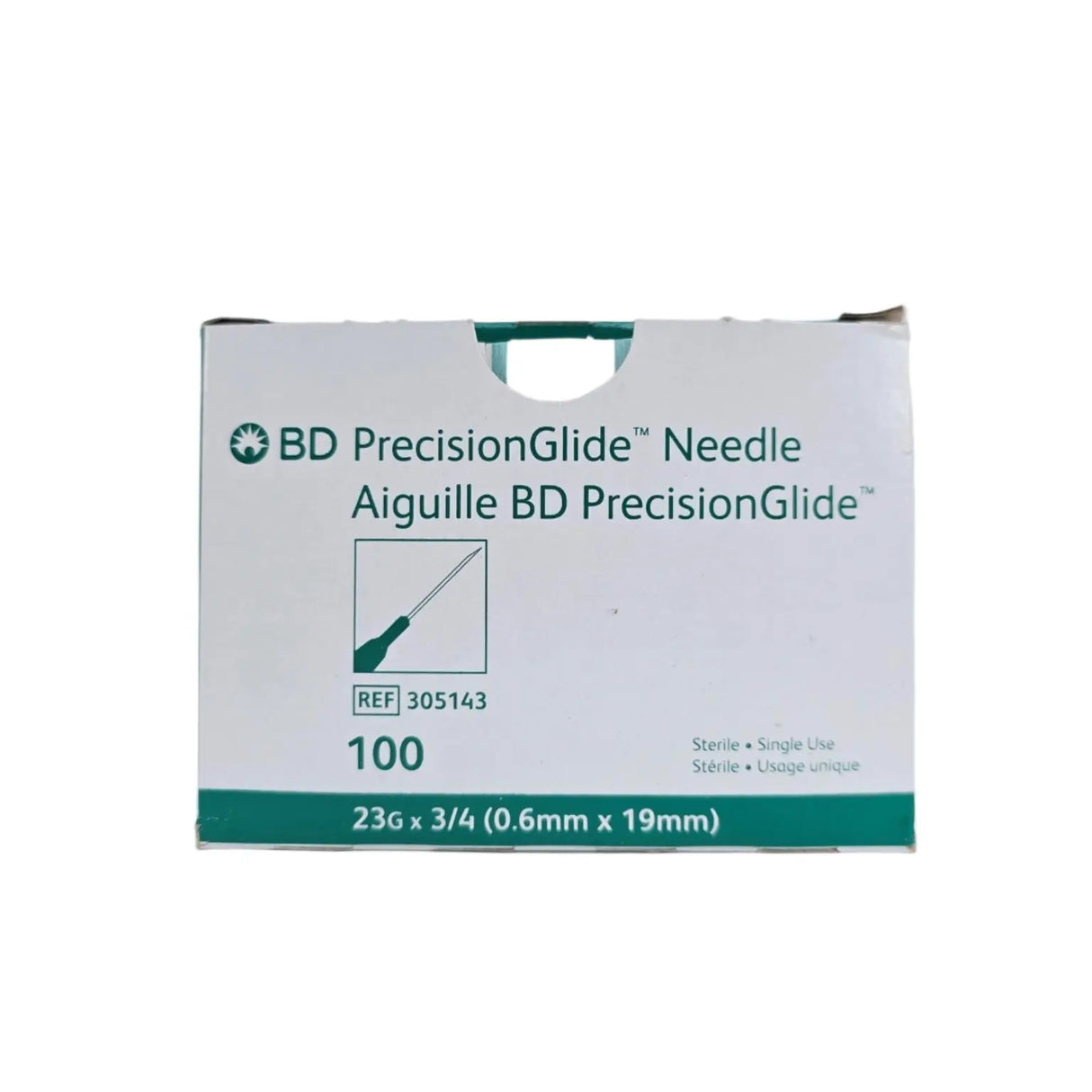 BD 305143 PrecisionGlide Safety Needle 23G x 3/4" BX/100 BD