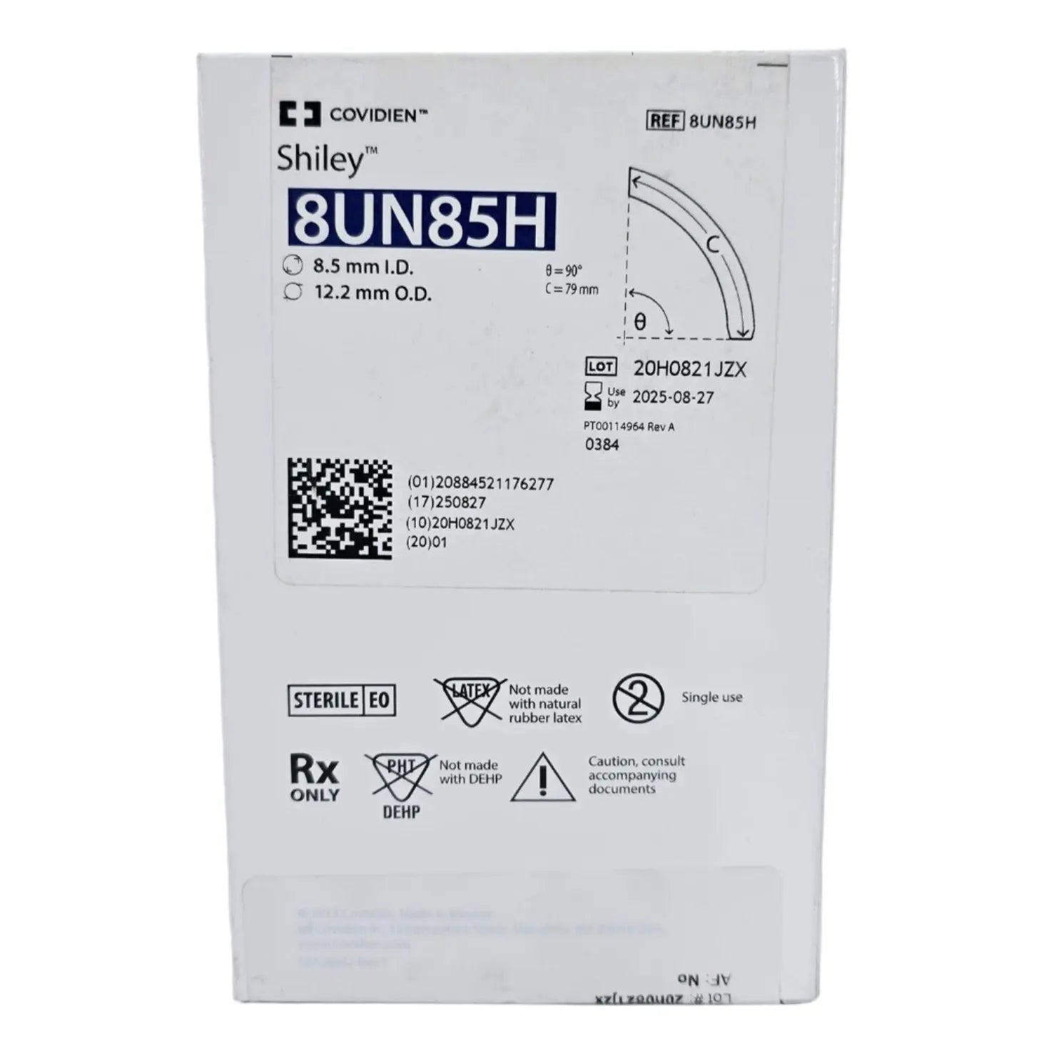 8UN85H Covidien Shiley 8.5mm I.D. Adult Flexible Tracheostomy Tube