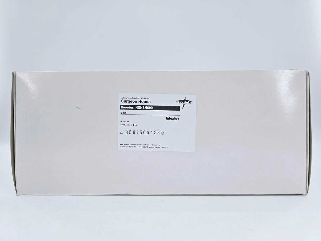 Medline NONSH600 Surgeon Hood Polypropylene Head and Beard Cover Hood Blue 100/BX Medline