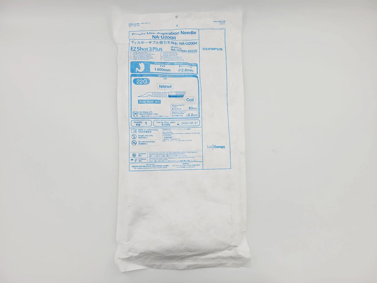 Olympus NA-U200H-8022S EZ Shot 3 Plus Single Use Aspiration Needle 22G Coil Side Hole Olympus