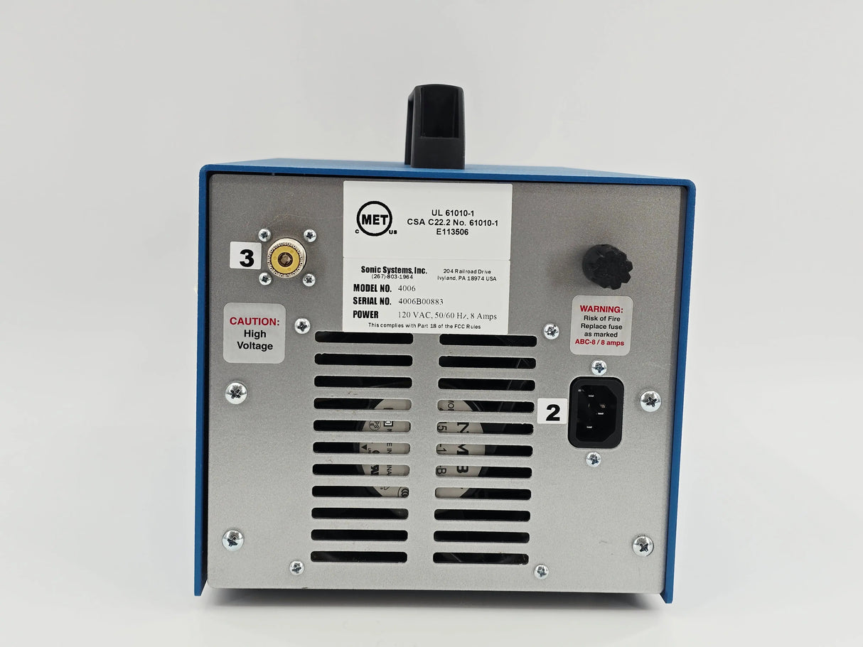 Sonic Systems 4006 Ultrasonic Generator Power Supply 120V 8A Powers On Primis Medical