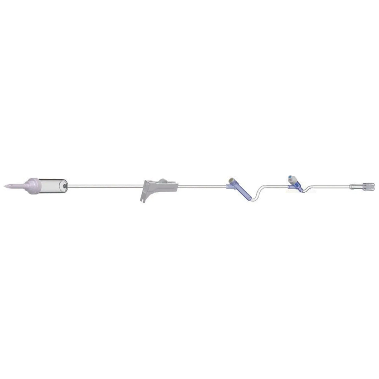 AMSINO IV Admin Set, 10 Drops/mL, 83" Length, 17 mL Priming, Non-Vented, Roller Clamp, 1 Pre-Pierced Y Site, 1 AMSafe Needle-Free Y Site, Rotating Male Luer Lock, PE Pouch, 50/cs (90 cs/plt) Amsino International, Inc.