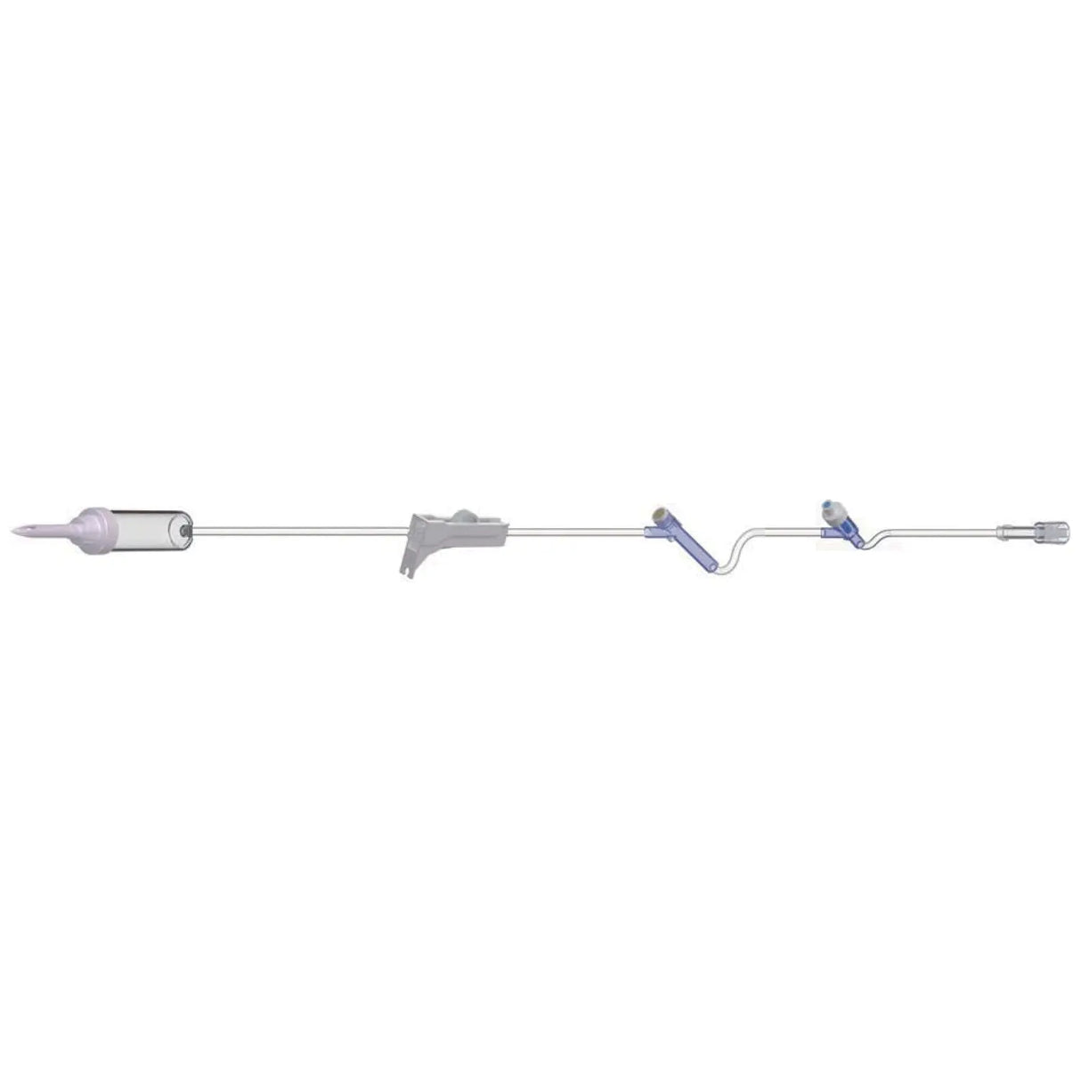 AMSINO Pediatric Basic IV Set, 60 Drops/mL, 83" Length, 17 mL Priming, Non-Vented, Roller Clamp, 1 Pre-Pierced Y Site, 1 AMSafe Needle-Free Y Site, Rotating Male Luer Lock, PE Pouch, 50/cs Amsino International, Inc.