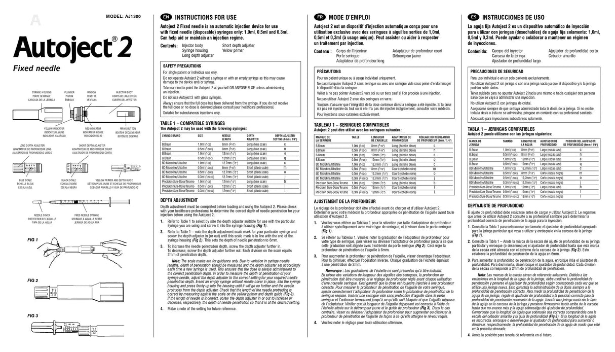 Autoject EI Reusable Automatic Self Injection Device AJ1310 Owen Mumford