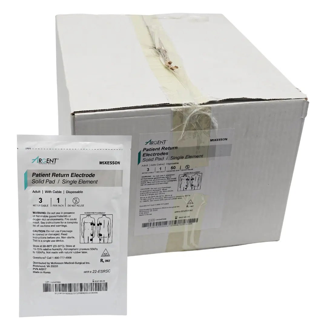 Argent 22-ESRSC Patient Return Electrode Solid Pads – Box of 43 (Single Element) Argent Surgical Systems