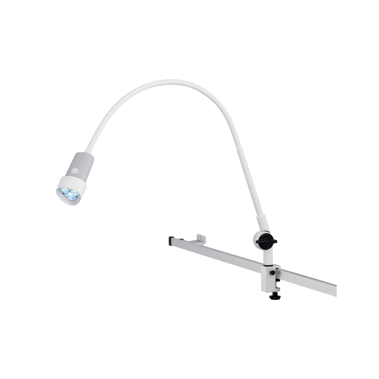 Waldmann HALUX N30 -1 P SGH Exam Light, 8W, 4400K, GOOSENECK, BASE JOINT, Dimmable, Rear Mount, Rail Mount Waldmann Lighting